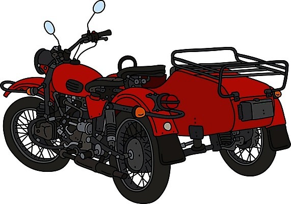 EPS 해외이미지 여행 일러스트 사람없음 빨간색 검은색 오토바이 빈티지 클래식 복고 클래식카 해외일러스트 컬러 컨셉 승용차 바이크 파일형식 벡터 이미지허브