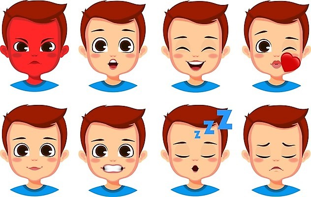 EPS 해외이미지 캐릭터 남자 행복 감정 얼굴 어린이 스티커 일러스트 키스 미소 웃음 사람 소년 세트 머리 기쁨 분노 표현 입 만화 수집 심볼 코믹 이모티콘 고립 아바타 해외일러스트 일러캐릭터 표정 신체부위 애정표현 파일형식 벡터 이미지허브