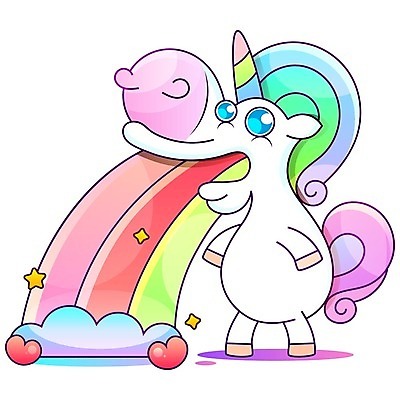 EPS 해외이미지 별 동물캐릭터 무지개 일러스트 뿔 사람없음 유니콘 파스텔톤 해외일러스트 일러캐릭터 자연요소 동물 캐릭터 컬러 파일형식 벡터 이미지허브
