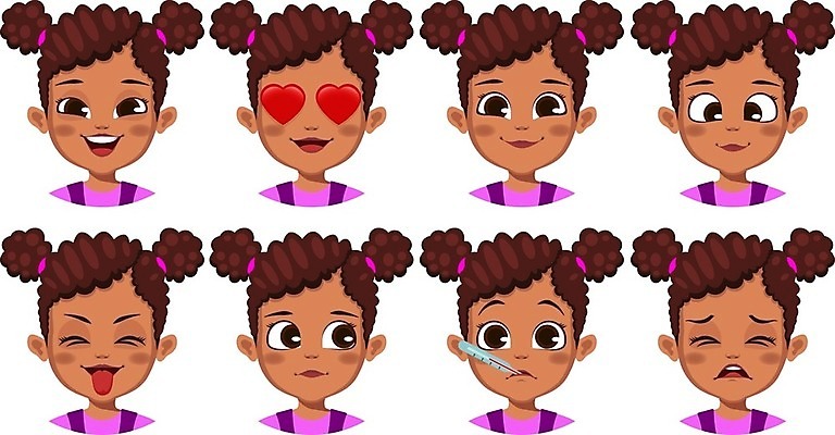 EPS 해외이미지 캐릭터 헤어스타일 응시 여자 행복 감정 얼굴 어린이 일러스트 미소 웃음 사람 세트 머리 검은색 기쁨 분노 표현 울음 시원함 만화 수집 긍정 이모티콘 고립 아바타 해외일러스트 일러캐릭터 시선 컬러 컨셉 표정 신체부위 파일형식 벡터 이미지허브