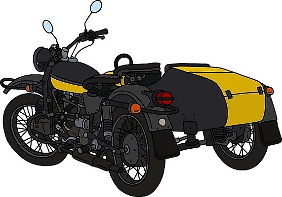 EPS 해외이미지 여행 일러스트 사람없음 노란색 검은색 오토바이 빈티지 클래식 복고 클래식카 해외일러스트 컬러 컨셉 승용차 바이크 파일형식 벡터 이미지허브