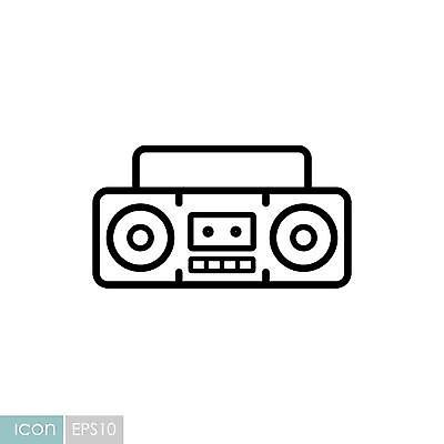 EPS 해외이미지 음악 일러스트 사람없음 카세트테이프 아날로그 카세트라디오 붐박스 해외일러스트 문화예술 스피커 라디오 파일형식 벡터 이미지허브