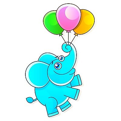 EPS 해외이미지 동물캐릭터 일러스트 코끼리 사람없음 풍선 해외일러스트 일러캐릭터 동물 캐릭터 포유류 파일형식 벡터 이미지허브
