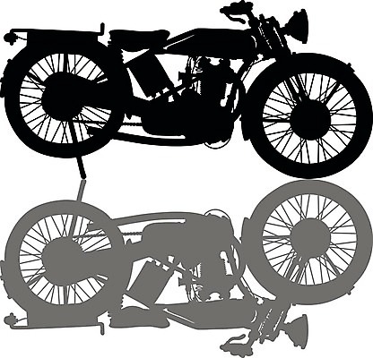 EPS 해외이미지 실루엣 일러스트 사람없음 검은색 오토바이 클래식 해외일러스트 컬러 컨셉 촬영기법 바이크 파일형식 벡터 이미지허브