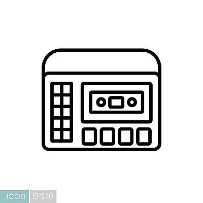 EPS 해외이미지 음악 일러스트 사람없음 카세트테이프 복고 아날로그 카세트라디오 플레이어 해외일러스트 문화예술 라디오 파일형식 벡터 이미지허브