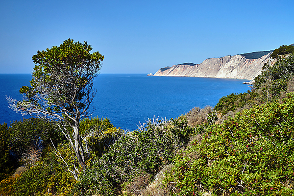 포토 JPG 해외이미지 나무 식물 유럽 바다 섬 하늘 휴가 산 풍경 사람없음 물 여름 파란색 만 지중해 그리스 수평선 해외포토 자연요소 계절 나라 컬러 파일형식 이미지허브
