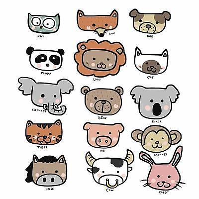 EPS 해외이미지 동물 캐릭터 디자인 얼굴 야생동물 어린이 일러스트 곰 포유류 코끼리 동물원 미술 반려동물 세트 농장 머리 고양이 원숭이 아기 토끼 돼지 호랑이 그룹 소 개 강아지 낙서 쥐 숲 사자 만화 수집 코믹 여우 고립 해외일러스트 일러캐릭터 농업 문화예술 사람 신체부위 설치류 파일형식 벡터 산업 이미지허브
