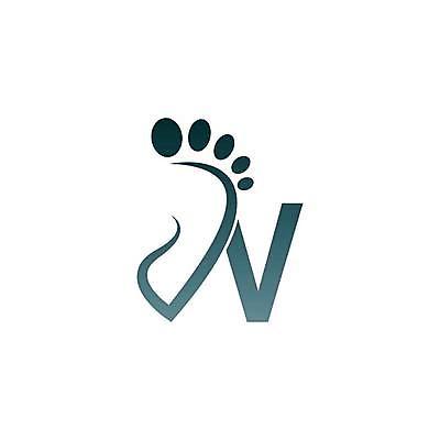 EPS 해외이미지 디자인 알파벳 대문자 타이포그라피 사람없음 회색 V 심플 발바닥 발모양 모양 문자 영어 컬러 발 파일형식 벡터 이미지허브