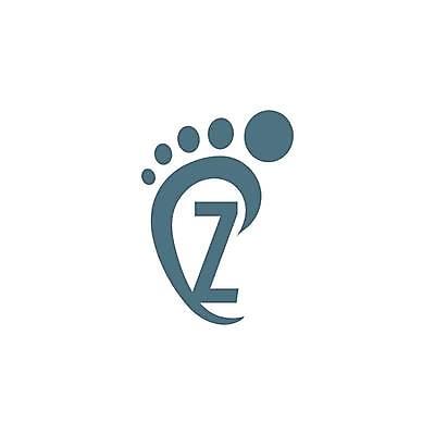 EPS 해외이미지 디자인 알파벳 대문자 타이포그라피 사람없음 회색 심플 발바닥 Z 발모양 모양 문자 영어 컬러 발 파일형식 벡터 신체부위 사람 이미지허브