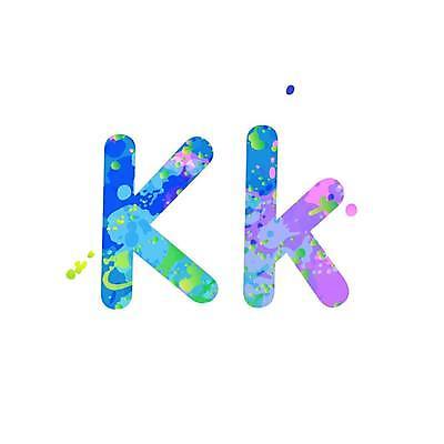 EPS 해외이미지 디자인 알파벳 분홍색 대문자 타이포그라피 사람없음 파란색 소문자 K 문자 영어 컬러 파일형식 벡터 이미지허브