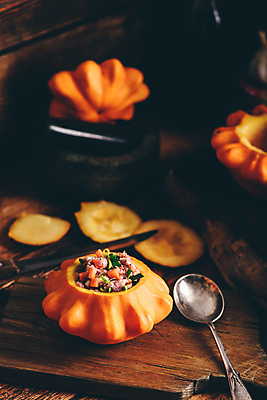 포토 JPG 해외이미지 호박 서양음식 육류 요리 사람없음 나무바닥 해외포토 음식 채소 식재료 바닥 파일형식 이미지허브