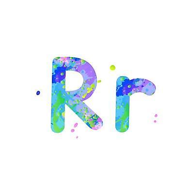 EPS 해외이미지 디자인 알파벳 대문자 타이포그라피 사람없음 파란색 소문자 R 문자 영어 컬러 파일형식 벡터 이미지허브