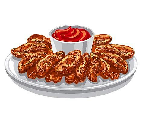 EPS 해외이미지 접시 날개 토마토 채소 일러스트 요리 식당 식사 저녁식사 치킨 튀김 바 뜨거움 바비큐 케첩 굽기 매움 점심식사 핸드메이드 해외일러스트 식기 음식 상점 소스_음식 맛 구이 닭고기요리 파일형식 벡터 이미지허브