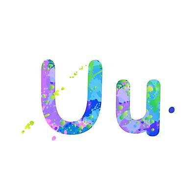 EPS 해외이미지 디자인 알파벳 분홍색 대문자 타이포그라피 사람없음 파란색 U 소문자 문자 영어 컬러 파일형식 벡터 이미지허브