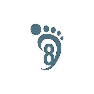 EPS 해외이미지 디자인 타이포그라피 사람없음 숫자 회색 8 발바닥 발모양 모양 문자 컬러 발 파일형식 벡터 신체부위 사람 이미지허브