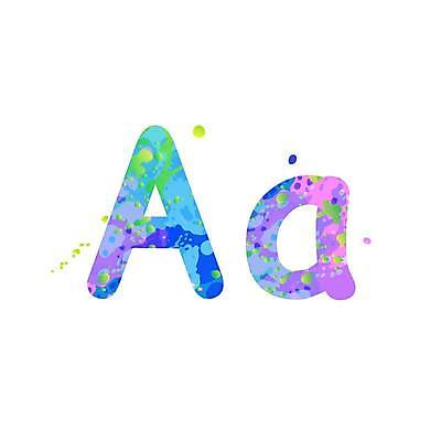 EPS 해외이미지 디자인 알파벳 분홍색 대문자 타이포그라피 사람없음 파란색 A 소문자 문자 영어 컬러 파일형식 벡터 이미지허브