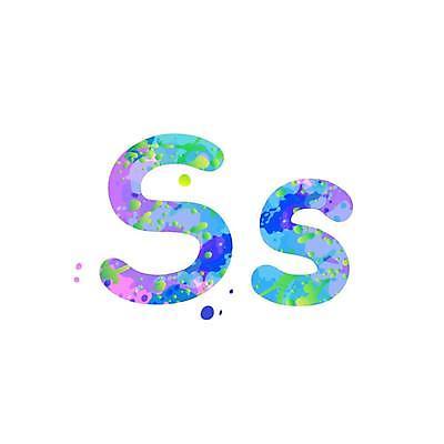 EPS 해외이미지 디자인 알파벳 분홍색 대문자 타이포그라피 사람없음 파란색 소문자 S 문자 영어 컬러 파일형식 벡터 이미지허브