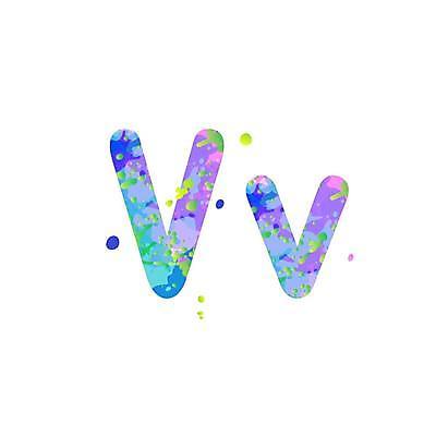 EPS 해외이미지 디자인 알파벳 분홍색 대문자 타이포그라피 사람없음 파란색 V 소문자 문자 영어 컬러 파일형식 벡터 이미지허브