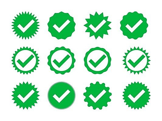 EPS 해외이미지 일러스트 사람없음 초록색 세트 체크표시 엘리먼트 해외일러스트 컬러 확인 파일형식 벡터 이미지허브