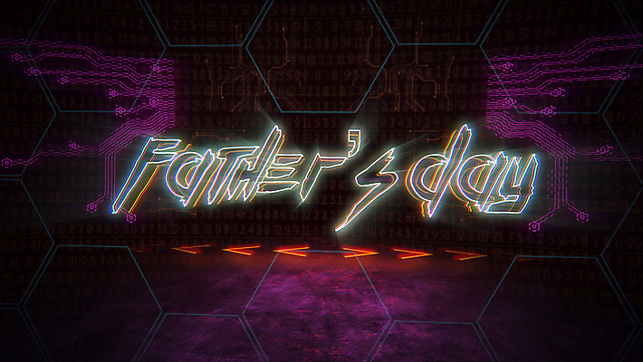 JPG 해외이미지 영어 일러스트 타이포그라피 사람없음 디지털 데이 네온 아버지의날 효과 해외일러스트 문자 기념일 미국문화 파일형식 이미지허브