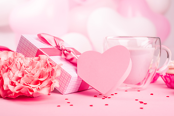 포토 JPG 해외이미지 꽃 분홍색 사람없음 선물상자 컵케이크 해외포토 식물 컬러 선물 상자 케이크 파일형식 이미지허브