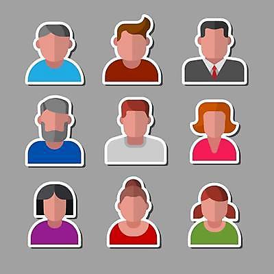 EPS 해외이미지 템플릿 디자인 여자 남자 얼굴 스티커 일러스트 비즈니스 추상 사람 세트 픽토그램 머리 꼬리표 라벨 웹 흰색 비즈니스맨 네트워크 플랫 수집 심볼 사인 심플 책임자 소셜 회원 아바타 사용자 미니멀 해외일러스트 컬러 무늬 인터넷 프레임 신체부위 직장인 파일형식 벡터 이미지허브