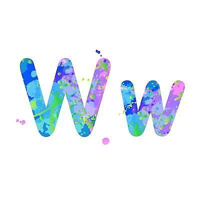 EPS 해외이미지 알파벳 대문자 타이포그라피 사람없음 파란색 보라색 소문자 W 문자 영어 컬러 파일형식 벡터 이미지허브