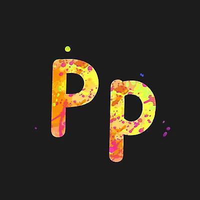 EPS 해외이미지 디자인 알파벳 대문자 타이포그라피 사람없음 노란색 P 소문자 문자 영어 컬러 파일형식 벡터 이미지허브