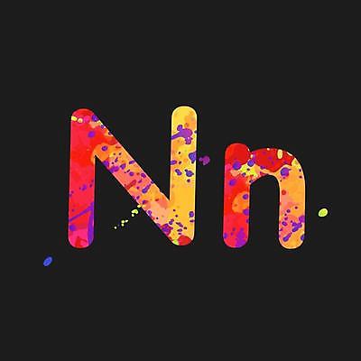 EPS 해외이미지 디자인 알파벳 대문자 타이포그라피 사람없음 빨간색 노란색 N 소문자 문자 영어 컬러 파일형식 벡터 이미지허브