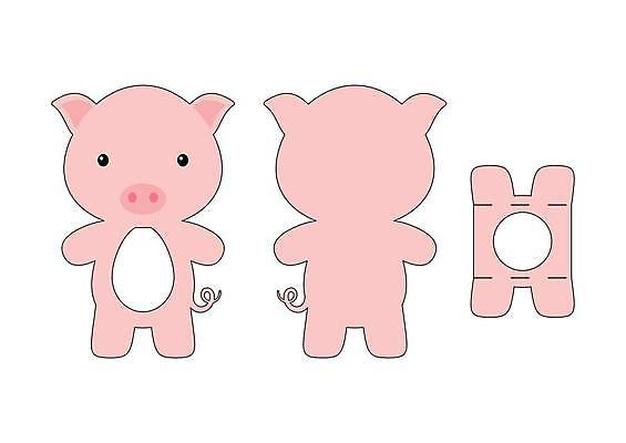 EPS 해외이미지 일러스트 사람없음 돼지 종이접기 DIY 전개도 해외일러스트 종이 포유류 취미 접기 파일형식 벡터 이미지허브