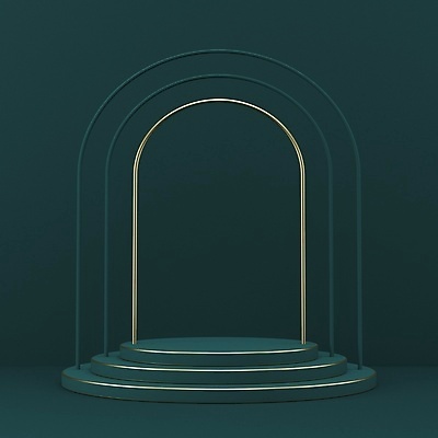 포토 JPG 해외이미지 추상 사람없음 3D 공간 원형 아치 심플 청록색 단상 미니멀 해외포토 도형 컬러 무늬 디지털합성 파일형식 이미지허브