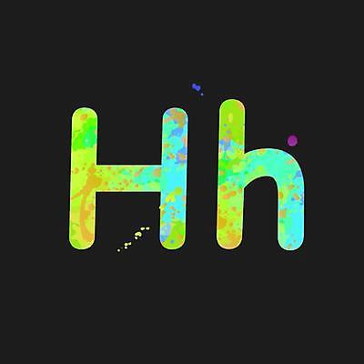 EPS 해외이미지 디자인 알파벳 대문자 타이포그라피 사람없음 초록색 파란색 소문자 H 문자 영어 컬러 파일형식 벡터 이미지허브