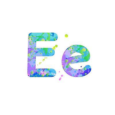 EPS 해외이미지 디자인 알파벳 대문자 타이포그라피 사람없음 파란색 보라색 E 소문자 문자 영어 컬러 파일형식 벡터 이미지허브