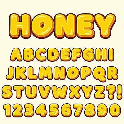 EPS 해외이미지 알파벳 일러스트 대문자 사람없음 세트 숫자 노란색 물음표 느낌표 꿀 조합형타이포 해외일러스트 문자 기호 영어 컬러 타이포그라피 파일형식 벡터 이미지허브