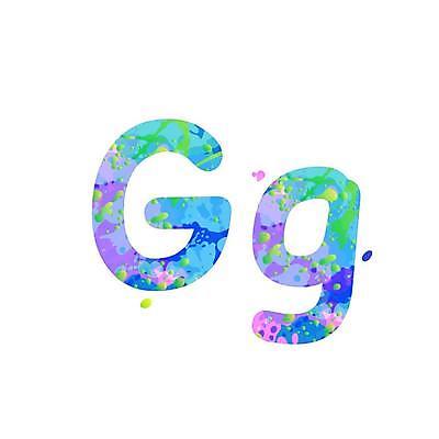 EPS 해외이미지 디자인 알파벳 대문자 타이포그라피 사람없음 파란색 보라색 G 문자 영어 컬러 파일형식 벡터 이미지허브