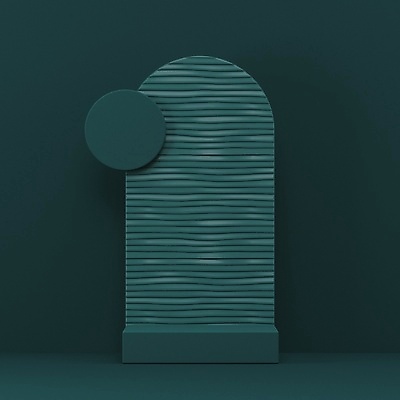 포토 JPG 해외이미지 추상 사람없음 3D 공간 아치 심플 청록색 단상 미니멀 해외포토 컬러 무늬 디지털합성 파일형식 이미지허브