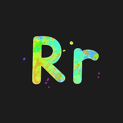 EPS 해외이미지 디자인 알파벳 대문자 타이포그라피 사람없음 초록색 노란색 소문자 R 문자 영어 컬러 파일형식 벡터 이미지허브