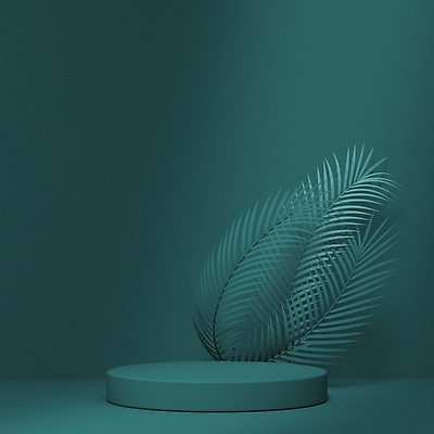 포토 JPG 해외이미지 디자인 백그라운드 잎 사람없음 그래픽 초록색 3D 공백 무대 심플 단상 포디움 목업 카피스페이스 해외포토 식물 컬러 디지털합성 파일형식 이미지허브
