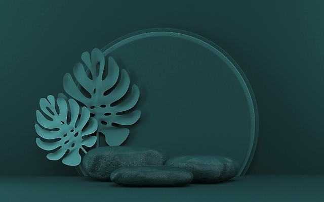 포토 JPG 해외이미지 디자인 백그라운드 사람없음 그래픽 초록색 3D 공백 무대 신선 심플 엘리먼트 열대잎 포디움 목업 카피스페이스 해외포토 컬러 잎 디지털합성 파일형식 이미지허브