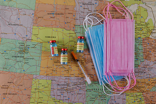 포토 JPG 해외이미지 주사기 마스크 사람없음 미국지도 백신 바이알 백신접종 해외포토 지도 의학 의료기기 의료용품 접종 파일형식 이미지허브