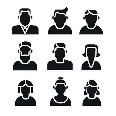 EPS 해외이미지 템플릿 디자인 여자 남자 실루엣 얼굴 선 일러스트 비즈니스 추상 사람 세트 픽토그램 머리 검은색 웹 흰색 비즈니스맨 네트워크 그룹 플랫 수집 심볼 사인 심플 윤곽 우표 소셜 회원 아바타 사용자 미니멀 해외일러스트 컬러 무늬 인터넷 촬영기법 신체부위 직장인 파일형식 벡터 이미지허브