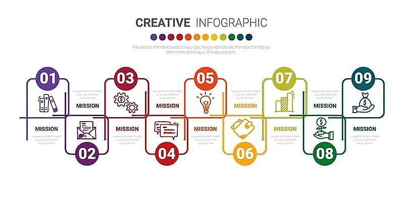 EPS 해외이미지 일러스트 그래프 사람없음 인포그래픽 연결 단계 해외일러스트 파일형식 벡터 이미지허브