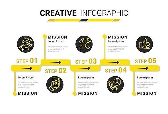 EPS 해외이미지 일러스트 사람없음 디지털 인포그래픽 연결 단계 해외일러스트 파일형식 벡터 이미지허브