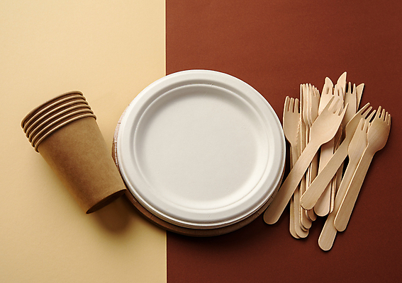 포토 JPG 해외이미지 사람없음 하이앵글 갈색 나이프 종이컵 친환경 패키지 나무포크 종이접시 해외포토 식기 접시 뷰포인트 컬러 포크 컵 환경 칼 일회용 파일형식 이미지허브