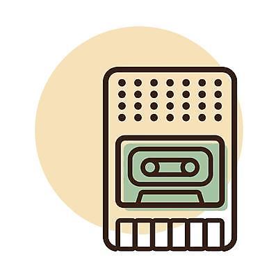 EPS 해외이미지 음악 일러스트 사람없음 카세트테이프 휴대용 아날로그 카세트라디오 카세트플레이어 해외일러스트 문화예술 오브젝트 라디오 플레이어 파일형식 벡터 이미지허브