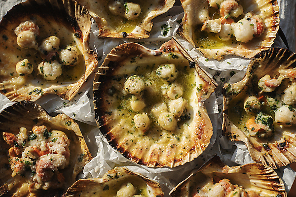 포토 JPG 해외이미지 조개 실내 사람없음 하이앵글 가리비 조개구이 가리비구이 해외포토 뷰포인트 어패류 내부 구이 파일형식 이미지허브