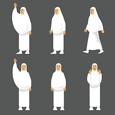 EPS 해외이미지 직업 캐릭터 커플 여자 남자 종교 포즈 일러스트 서기 사람 세트 숫자 산책 흰색 기도 직물 인사 플랫 이슬람교 심플 신성 아라비아 사우디아라비아 고립 라마단 순례 순례자 숭배 아랍어 스타일 해외일러스트 일러캐릭터 문자 컬러 중동 관계 모션 휴식 예절 파일형식 벡터 이미지허브