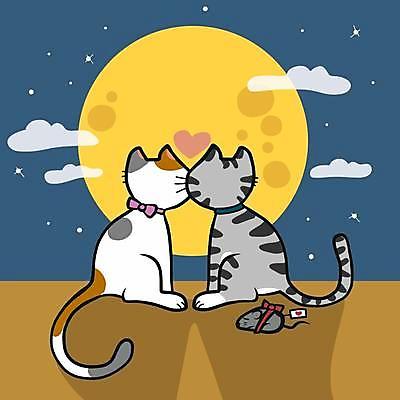 EPS 해외이미지 구름 커플 행복 별 일러스트 함께함 선물 사랑 사람없음 고양이 보름달 달 하트 축하 야간 쥐 해외일러스트 자연요소 모양 감정 컨셉 포유류 관계 반려동물 설치류 파일형식 벡터 이미지허브