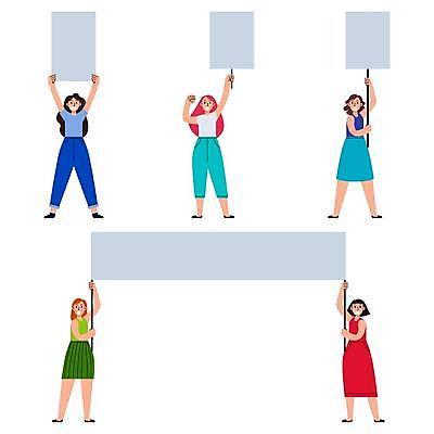 EPS 해외이미지 캐릭터 배너 여자 포스터 이동 일러스트 사람 가로 힘 공백 방 자유 잡기 그룹 변화 플랫 만화 싸움 성별 고립 무료 소셜 스트라이크 압력 연대 통일 평등 항의 해외일러스트 일러캐릭터 컨셉 모션 파일형식 벡터 이미지허브