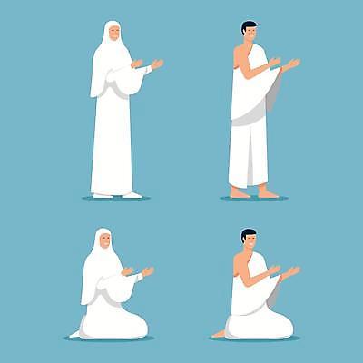 EPS 해외이미지 캐릭터 손 커플 여자 남자 종교 일러스트 서기 사람 앉기 흰색 기도 직물 이슬람교 위치 신성 아라비아 사우디아라비아 라마단 순례 순례자 숭배 신앙심 아랍어 해외일러스트 일러캐릭터 컬러 중동 관계 모션 신체부위 파일형식 벡터 이미지허브